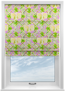 Faded Glamour, Goddess Green Pink - Twist&Fit Roman Blind